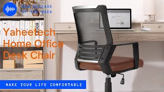 Yaheetech Mid-Back Mesh Office Chair w/Faux Leather Seat #officechair screenshot 4