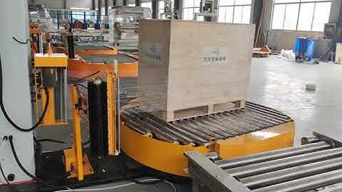 Inline Pallet wrapping machine with conveyor system