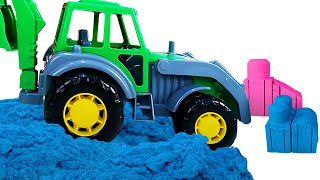 Funny games for kids with kinetic sand! Learn colors with a toy tractor for kids & a toy truck. by Funny Clown Videos 8,567 views 3 years ago 9 minutes, 40 seconds