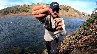 Steelhead fishing American river Nimbus dam and my setup