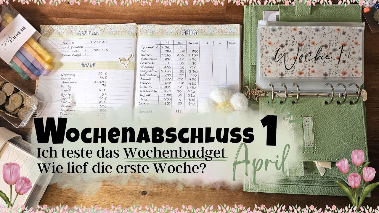 Wochenabschluss 1 April🌷 Ich teste das Wochenbudget 💸 Geld sparen mit der Umschlagmethode