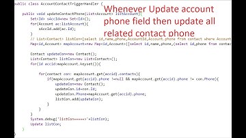 Important interview question||Whenever Update account phone field then update all contact phonefield