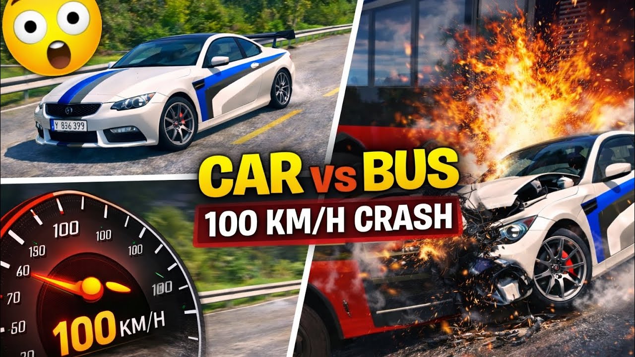 Supercar vs Giant Bus – Extreme Crash Test in BeamNG Drive 🚗💥