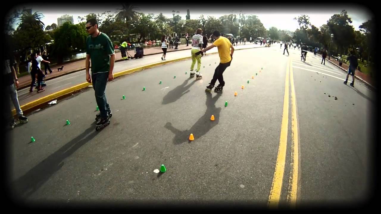 Roller Slalom Buenos Aires Freestlyle Slalom Rosedal GoPro HD YouTube