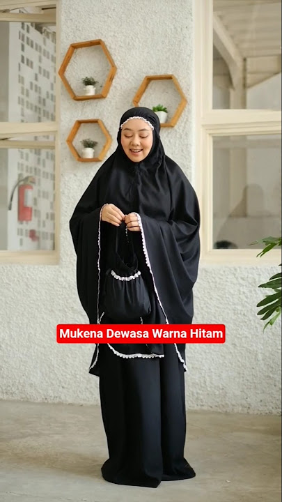 Mukena Dewasa Warna Hitam Katun Premium Adem #mukena #mukenadewasa #mukenaadem #mukenapremium