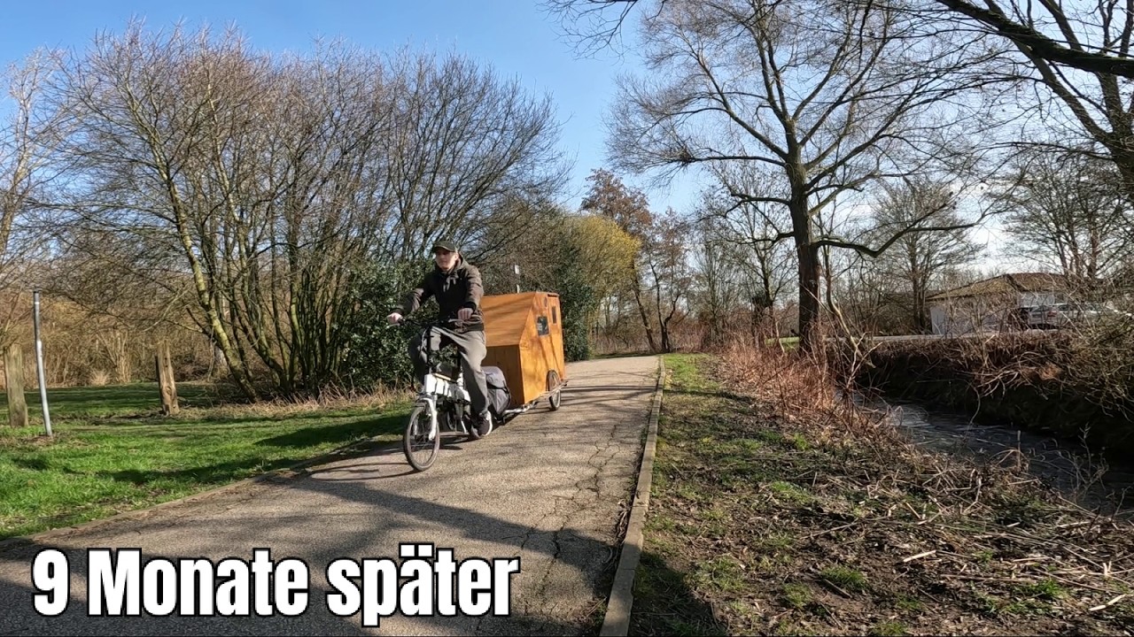 Fahrrad Wohnwagen Winter Tour / eine gemütliche Camping Nacht im Regen