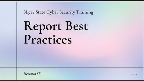 Niger State Cyber Security Training - Report Best Practices