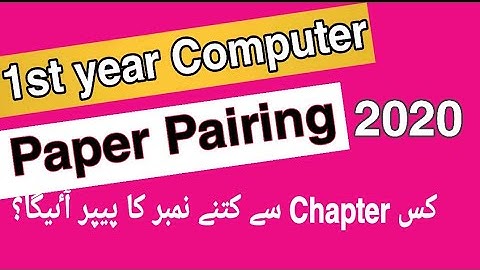1st year computer pairing scheme 2020 | ics computer part 1