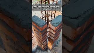 Watch Professional Mason Placing Brick Column Reinforcement Metal Link