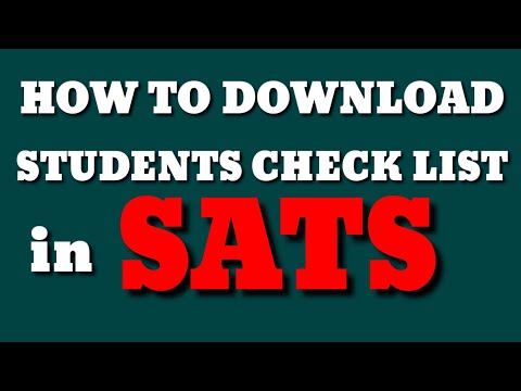 STUDENTS CHECK LIST 2020-21| STS KARNATAKA | How to download check list | SATS WEBSITE