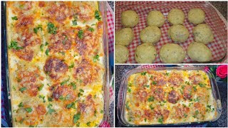 كرات البطاطا بالبشاميل وحشوة الفطر بالدجاج بنكهة الكاري من ألذ الوصفات Potato balls with bechamel