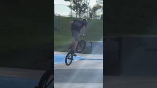 Brake dancing.  bicycle skatepark bmxfreestyle bmxpark trick