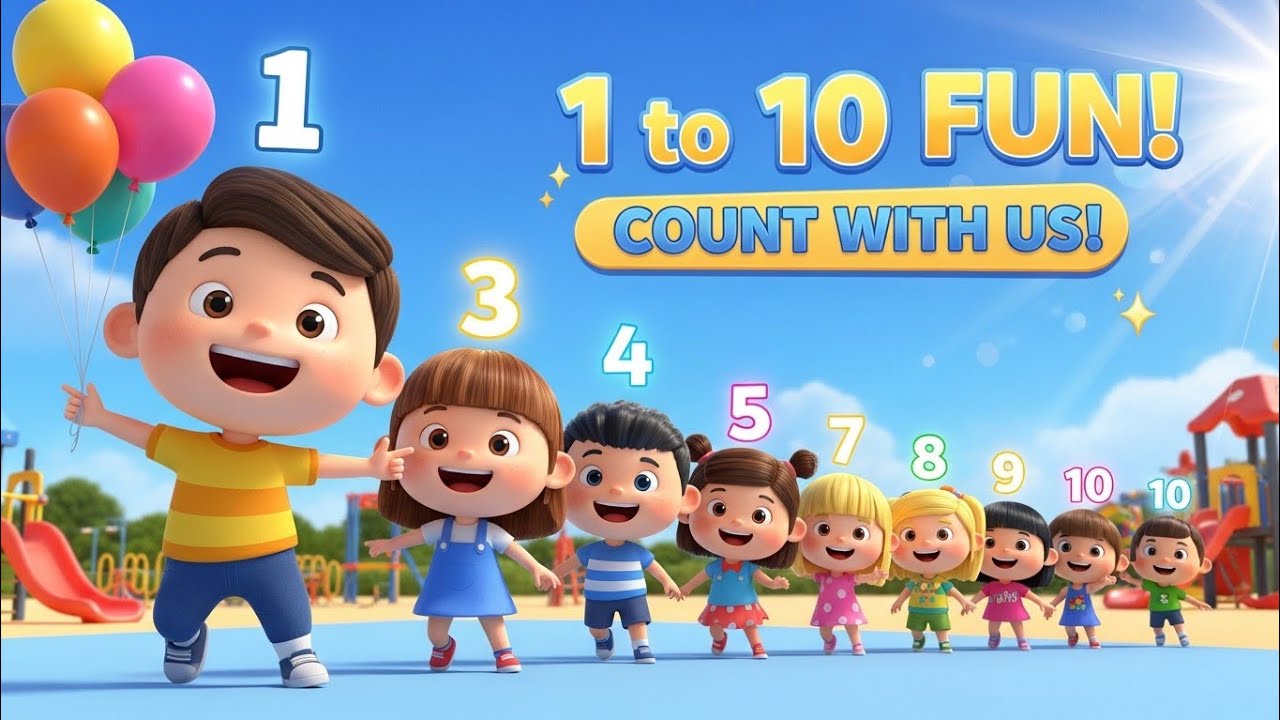 Learn Numbers 1 to 10 🎉 | Fun Kids Counting Game Song 🎶 - YouTube
