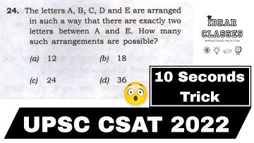The letters A, B, C, D and E are arranged in such a way | UPSC CSAT | Ibrar Classes #csat #upsc