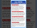 CALL CENTER INTERVIEW QUESTIONS &amp; ANSWERS! #jobinterview #callcenter