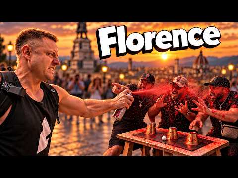 Painting Scammers Red in Florence 🇮🇹 ( knife pulled )