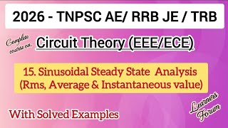 Sinusoidal Steady State Analysis | RMS, Average & Instantaneous Value | Circuit Theory | AE/JE 2026