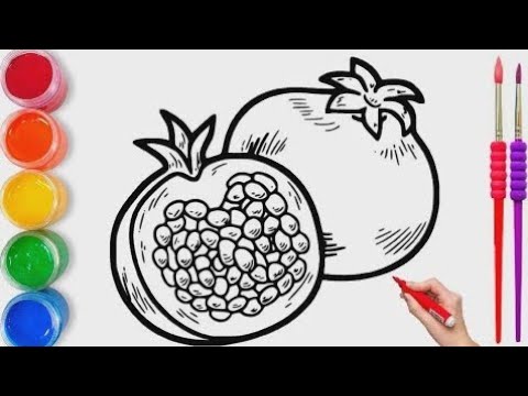 How to Draw Fruit for kids/Bolalar uchun Anor rasm chizish/Рисование ...