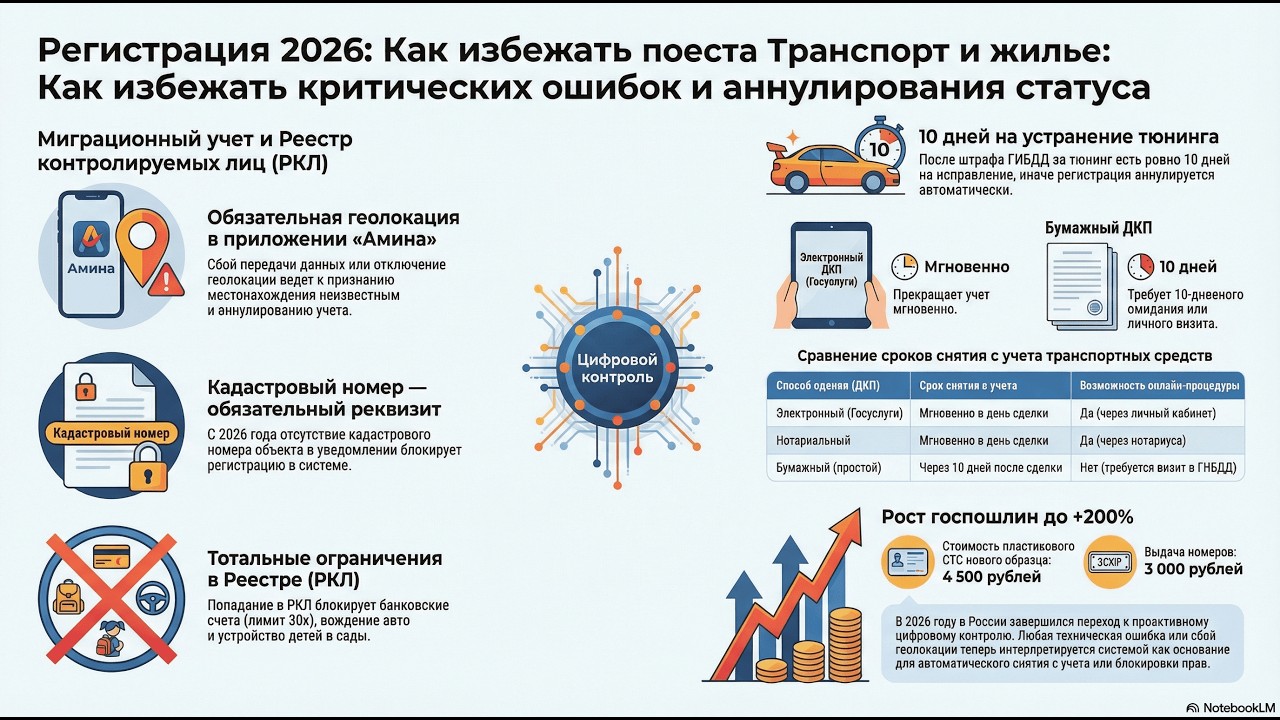 Комплексный анализ критических ошибок прекращения регистрационного учета в 2026 году