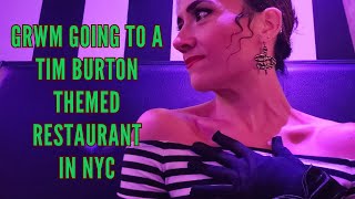GRWM Going to a Tim Burton Themed Restaurant in NYC Beetlejuice Delia Deetz Hair inspo