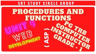 PG TRB Computer Instructor ASP PROCEDURES AND FUNCTIONS WEB DEVELOPMENT - SRT Study Circle Group Net Worth