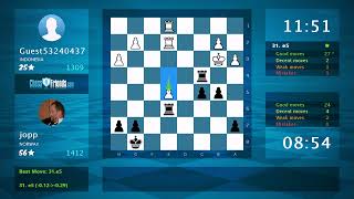 Chess Game Analysis: Guest53240437 - jopp, 0.5-0.5 (By ChessFriends.com)