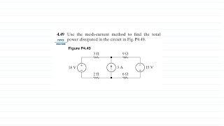 Problem 4.49 (Nilsson Riedel) Electric Circuits 12th Edition - Mesh-Current Method
