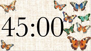 45 Minute Pretty Butterfly Timer (Harp Tones at End)