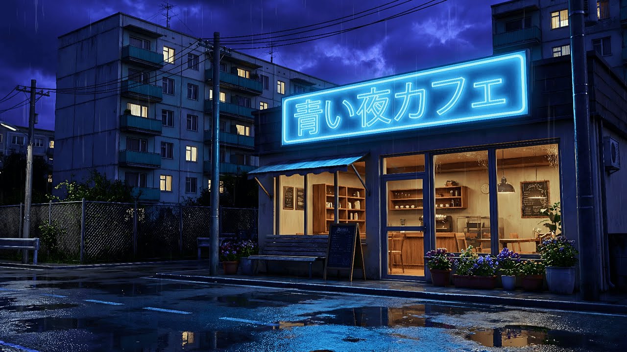 Rainy Tokyo Night Café 🌧️ Retro Lofi Ambience for Study & Sleep