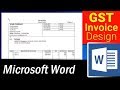 How to design simple GST Invoice format in MS Word - Microsoft Word Tutorial