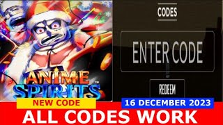 Anime Spirits Codes for December 2023