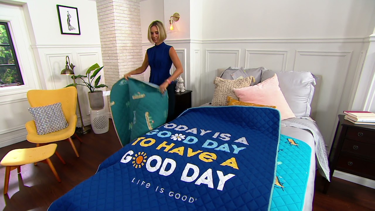 Life is Good Printed Outdoor Blanket with Packable Pouch by Berkshire