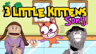 THREE LITTLE KITTENS - PUPPET KIDS SONG | Family Friendly Nursery Rhymes | Toddlerific Story Time