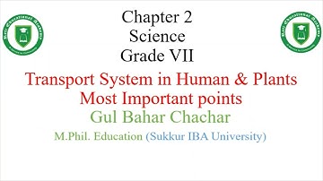 Ch 2 Transport System in Humans & Plants| Grade VII | 12 Most important Points for PST & JEST STS