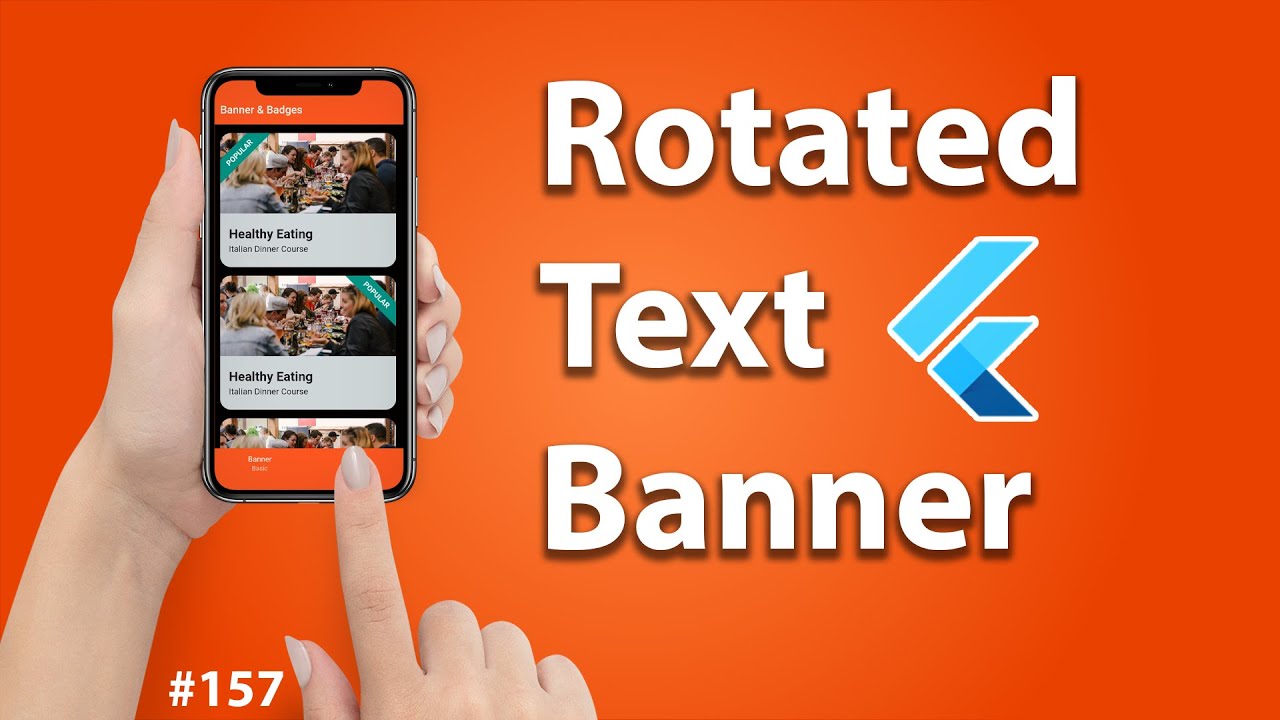 Flutter Tutorial - Banner - Rotated Text Banner