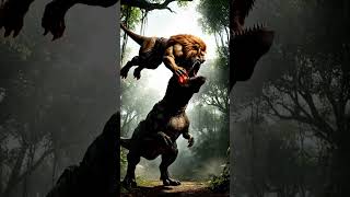 Lion Warrior Vs. T-Rex The Ultimate Jungle Showdown