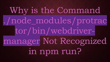 Why is the Command ./node_modules/protractor/bin/webdriver-manager Not Recognized in npm run?