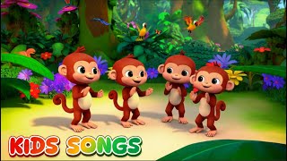 Little Monkeys Song Funny And Cute Animals Nursery Rhymes & Kids Song