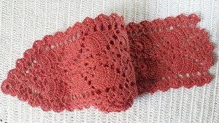 سمسم (42) كروشيه أروع لفحة بغرزة الأناناسة How to crochet a pineapple scarf