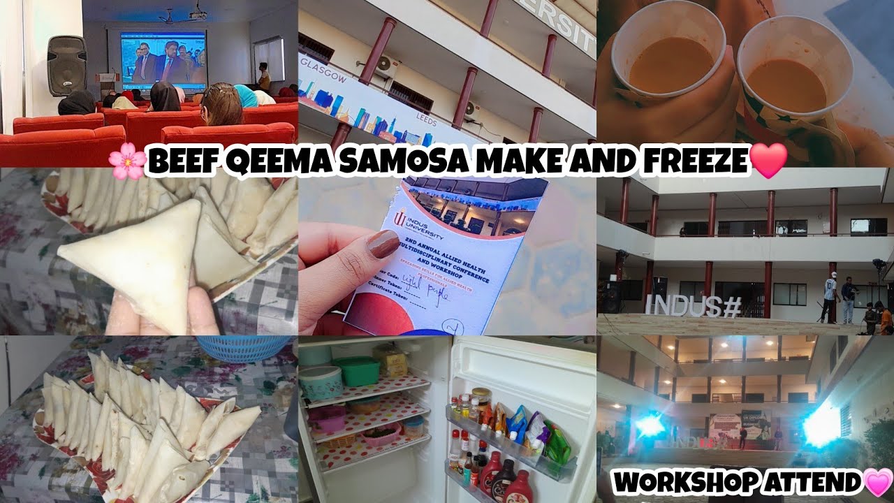 Make and freeze beef qeema samosa💗||workshop at indus university❤️||Ramadan special ||ANDAILYDIARY 