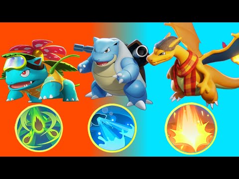 Venusaur vs Charizard vs Blastoise Unite Move