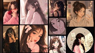 Cute girls aesthetic dpz🍒🌸👀 cartoon animated profile pic ideas||Instagram whatsapp dpz 💗🤌 screenshot 4