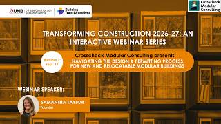 Webinar 1 Sept 17:Navigating the Design & Permitting Process for New & Relocatable Modular Buildings