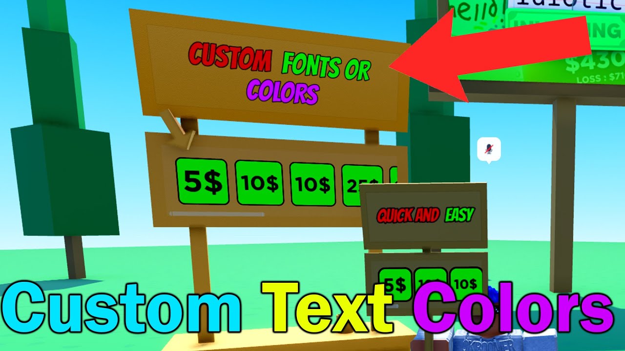 HOW TO CHANGE TEXT COLOUR AND STAND COLOUR IN PLS DONATE IN ROBLOX