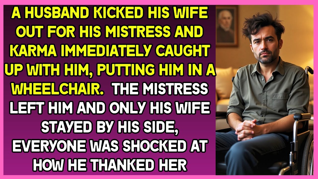 Husband kicked wife out for his mistress & karma immediately caught up, putting him in wheelchair