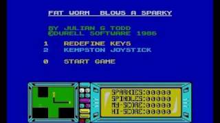 Fat worm blows a sparky title music ZX Spectrum