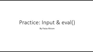 Famous Week 2:Python Practice: Implementation of input() & eval() function Wealth