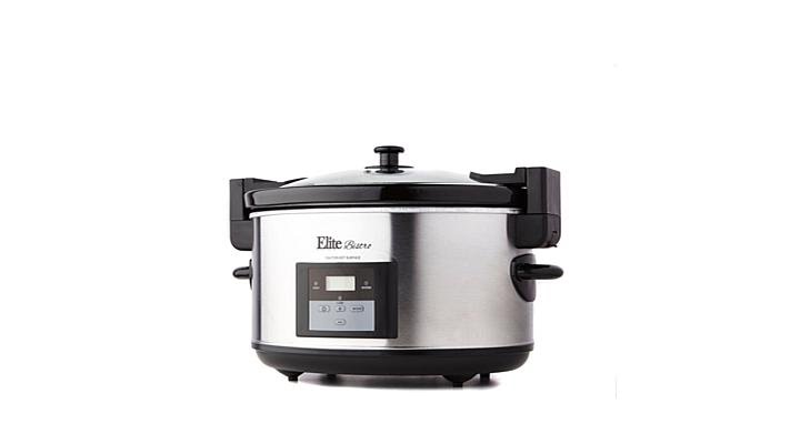 Elite Gourmet 8.5Qt. Digital Slow Cooker Stainless-Steel/Black MST