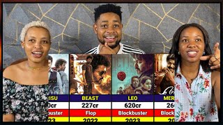 African Friends Reacts To List Of Thalapathy Vijay All Hits \& Flops Movies | Leo