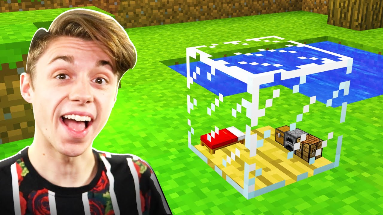 I Built A Minecraft House Inside A Glass Block Youtube I Built A Minecraft House Inside A Glass Block Youtube